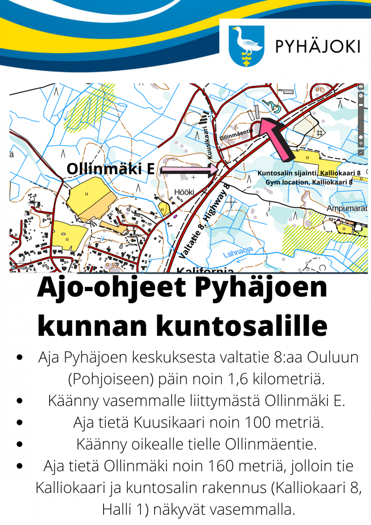 Ajo-ohjeet Ollinmäen kuntosalille