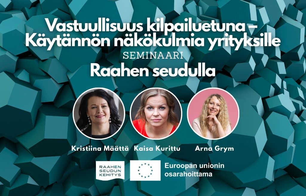 Tilaisuuden nimi ja puhujien kasvokuvat.